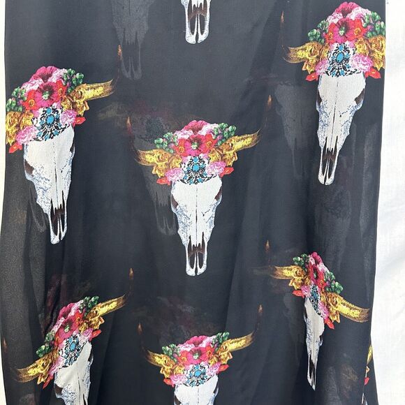 Show Me Your‎ MuMu Estella Tank Top Womens Sz. S Southwestern Cow Print Sheer - Picture 3 of 6